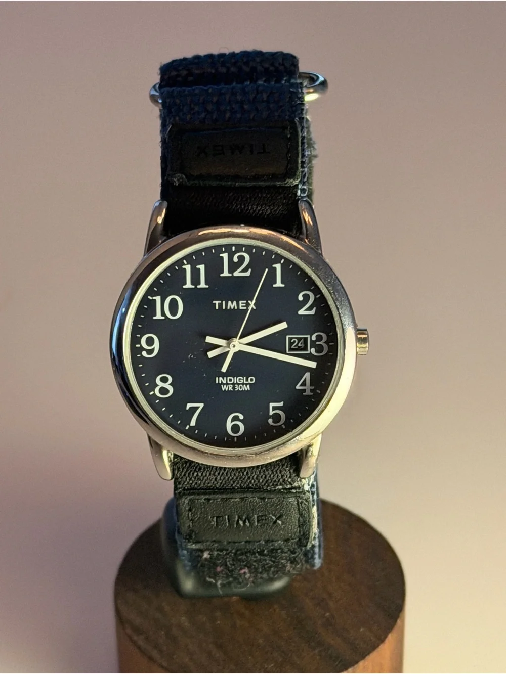 Timex Indiglo Blue Dial Date Watch with Blue NATO Strap - New Battery